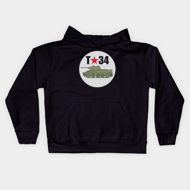 T-34-76 tank Kids Hoodie by FAawRay